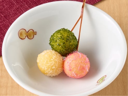 三色彩りチーズかんざし